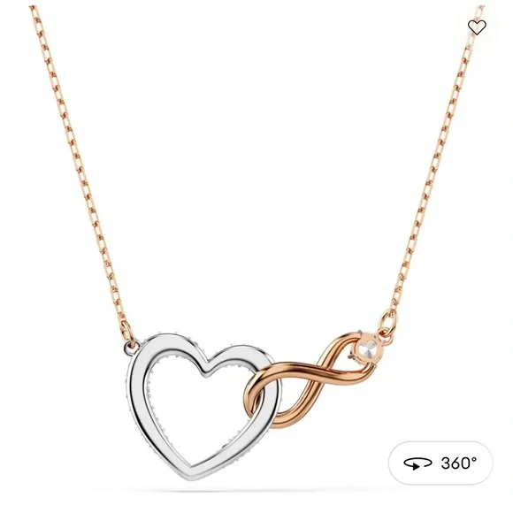 Brand New Swarovski Rose Gold and Silver Heart Necklace Brand New - Picture 5 of 17